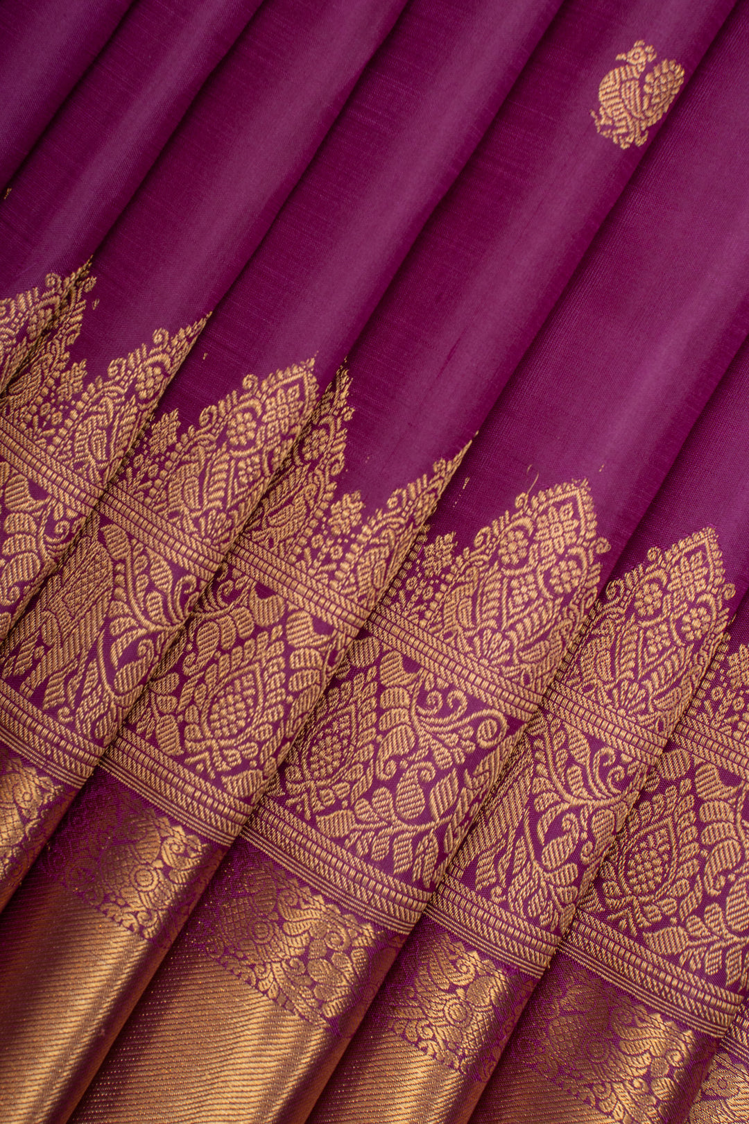 Purple traditional pure kanchipuram silk saree