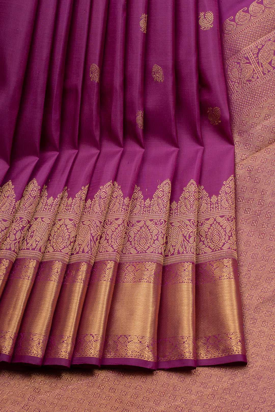 Purple traditional pure kanchipuram silk saree