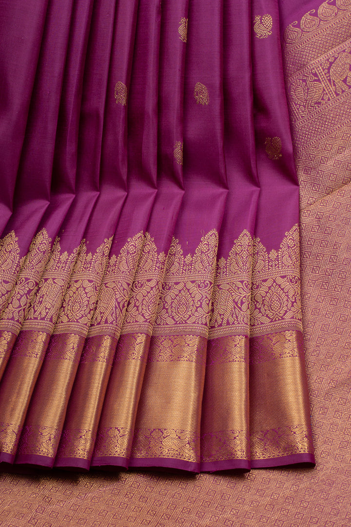 Purple traditional pure kanchipuram silk saree