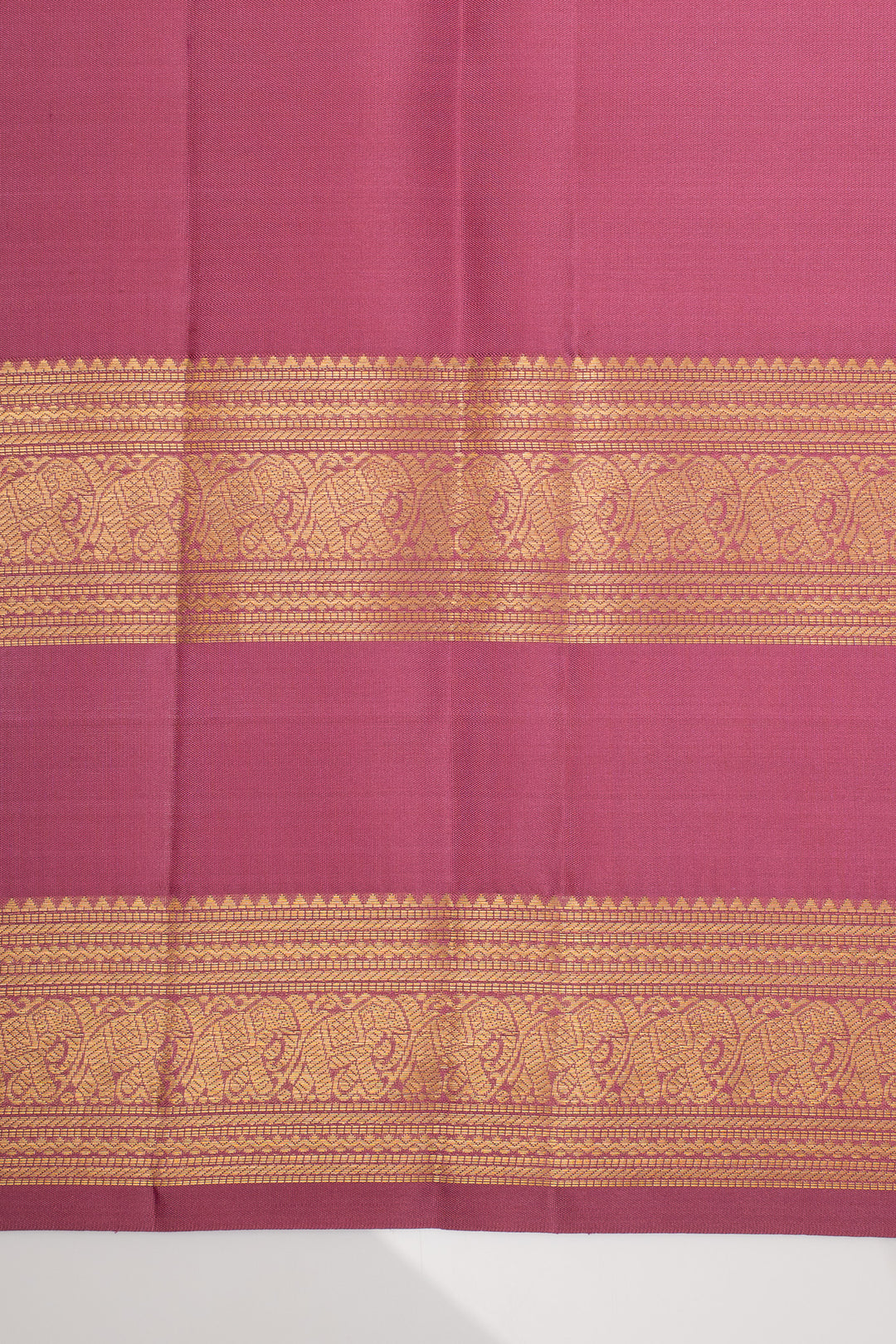 Gold and pink brocade pure kanchipuram silk saree