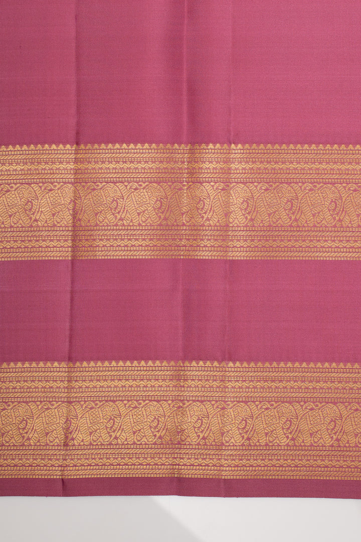 Gold and pink brocade pure kanchipuram silk saree