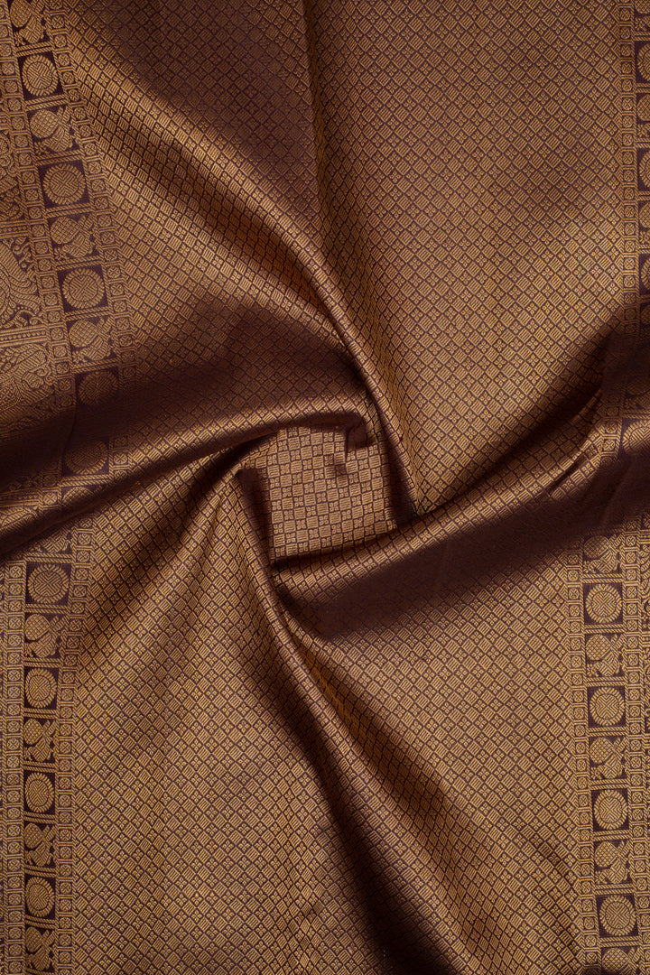 Royal Purple Stripes Brocade Pure Kanchipuram Silk Saree