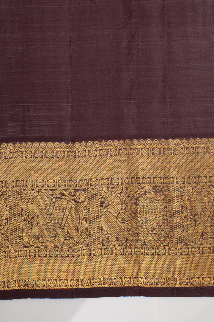 Royal Purple Stripes Brocade Pure Kanchipuram Silk Saree