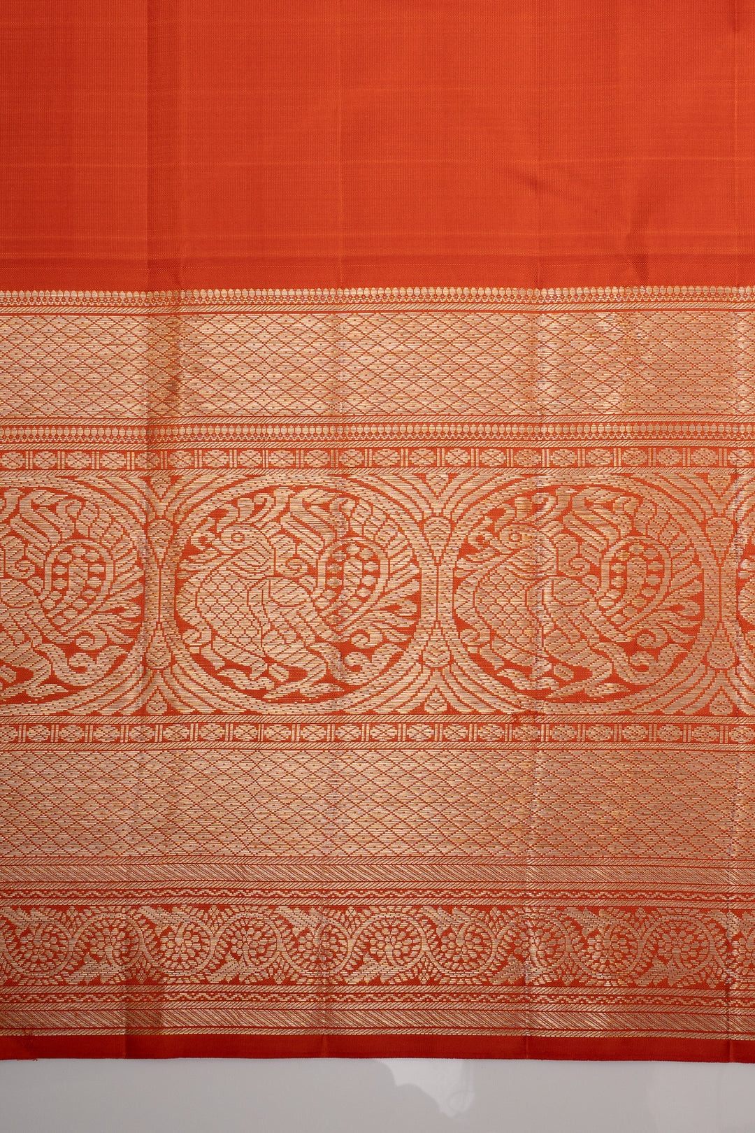 Misty Rose and Orange Vairaoosi Pure Kanchipuram Silk Saree