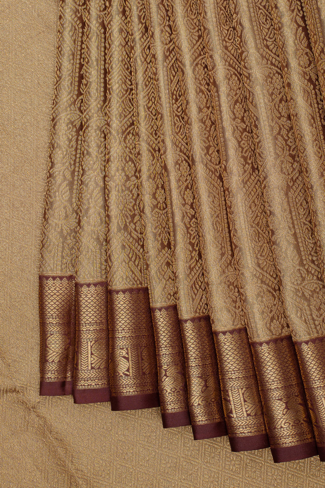 Gold and Jamun Tissue Brocade Pure Kanchipuram Silk Saree