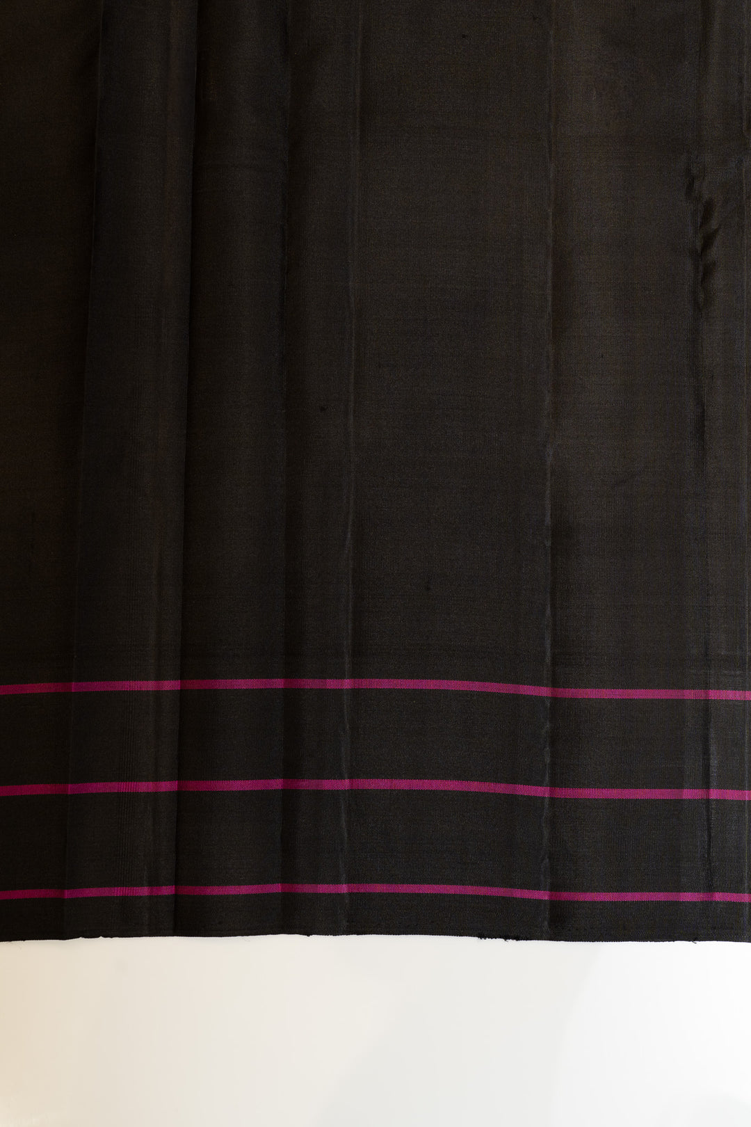 Yellow and black stripes without zari pure Kanchipuram silk saree