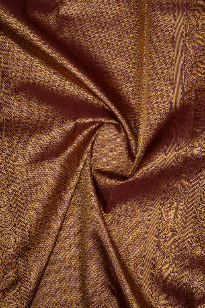 Greyish Lilac Varisaipettu Pure Kanchipuram Silk Saree