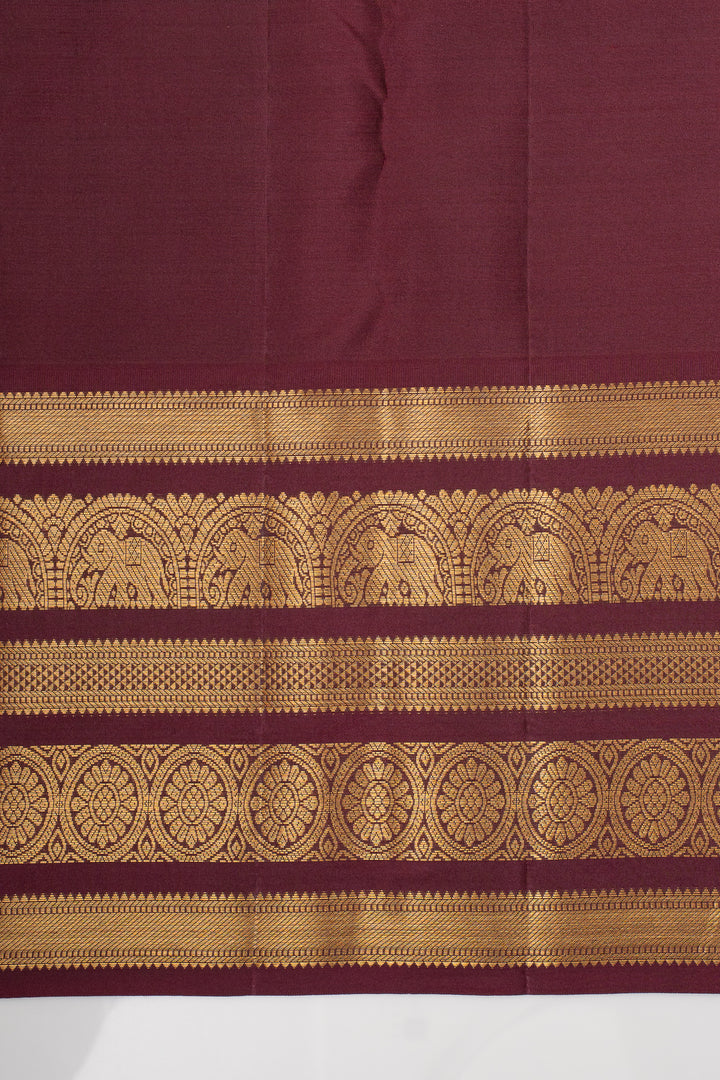 Greyish Lilac Varisaipettu Pure Kanchipuram Silk Saree
