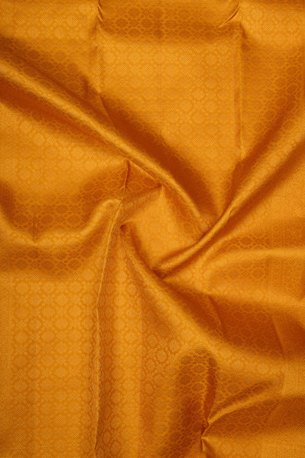Golden Yellow Zari Checks Pure Kanchipuram Silk Saree