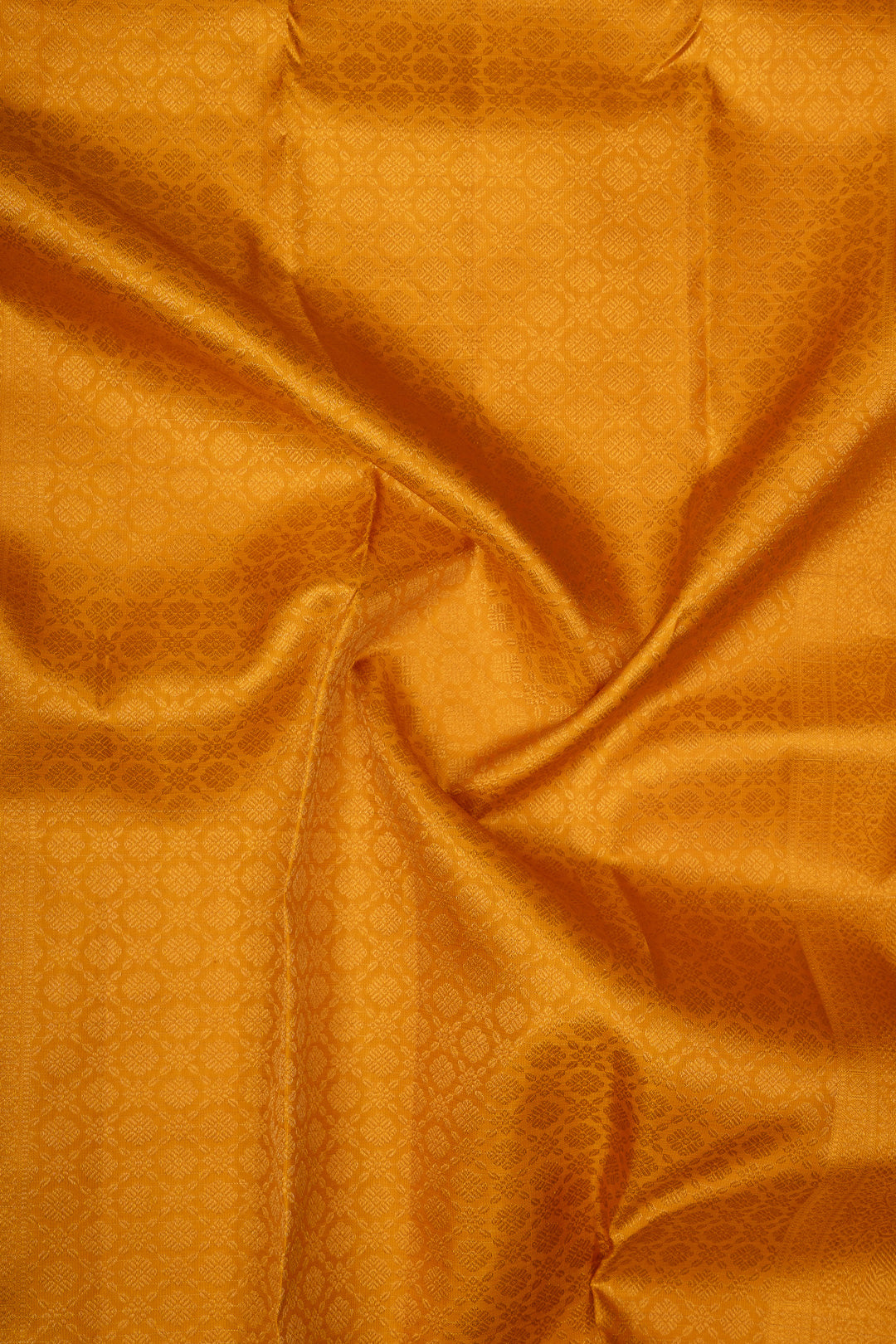 Golden Yellow Zari Checks Pure Kanchipuram Silk Saree
