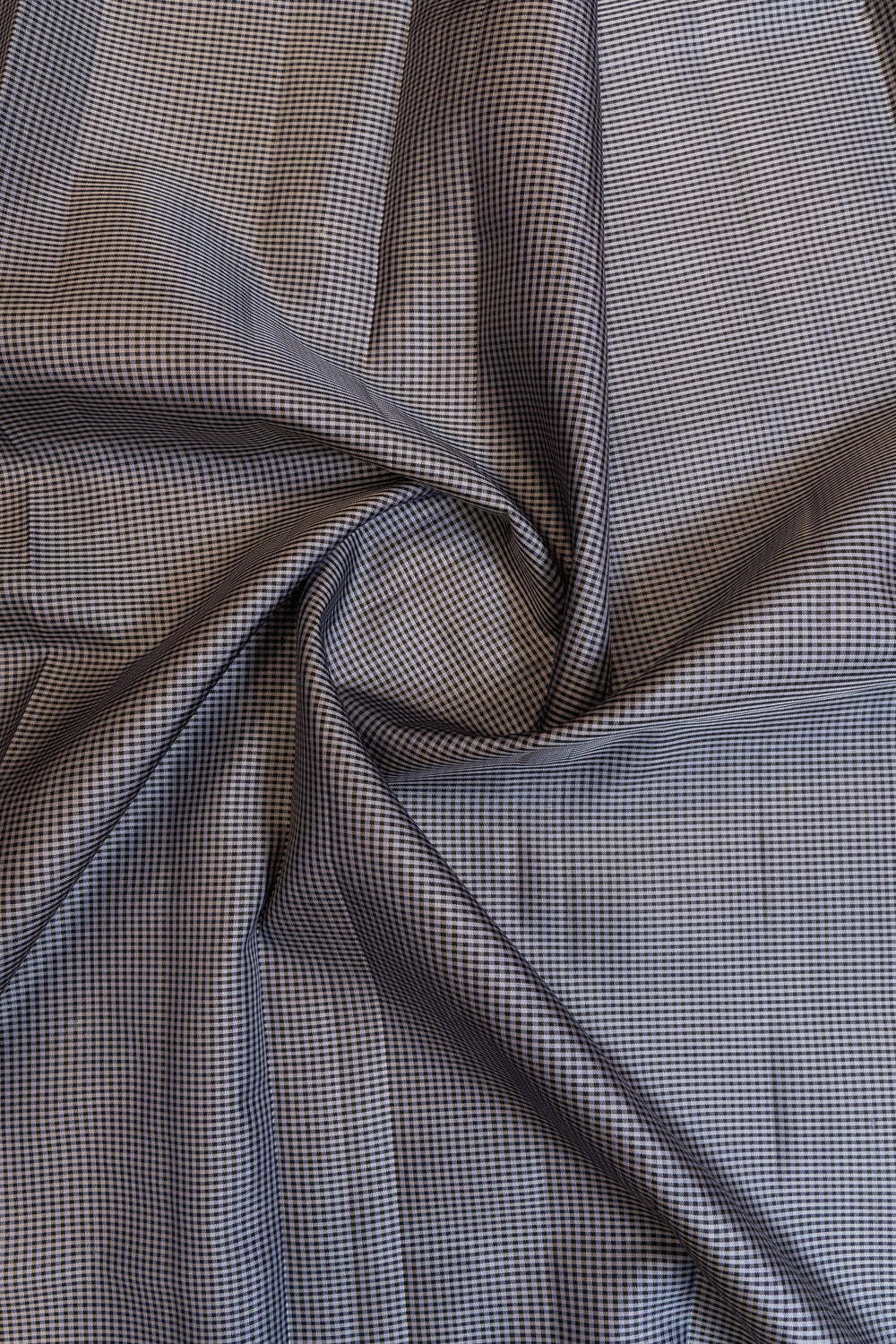 Black and grey Thread Checks pure Kanchipuram silk saree