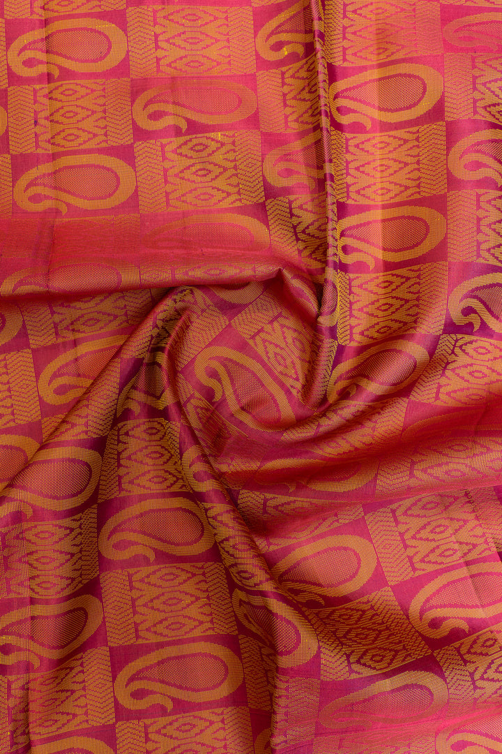 Purple thread motifs pure Kanchipuram silk saree