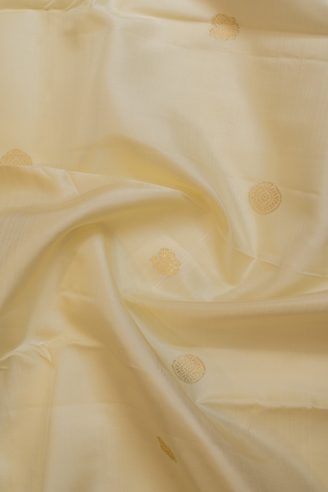 Off white and orange traditional pure Kanchipuram silk saree