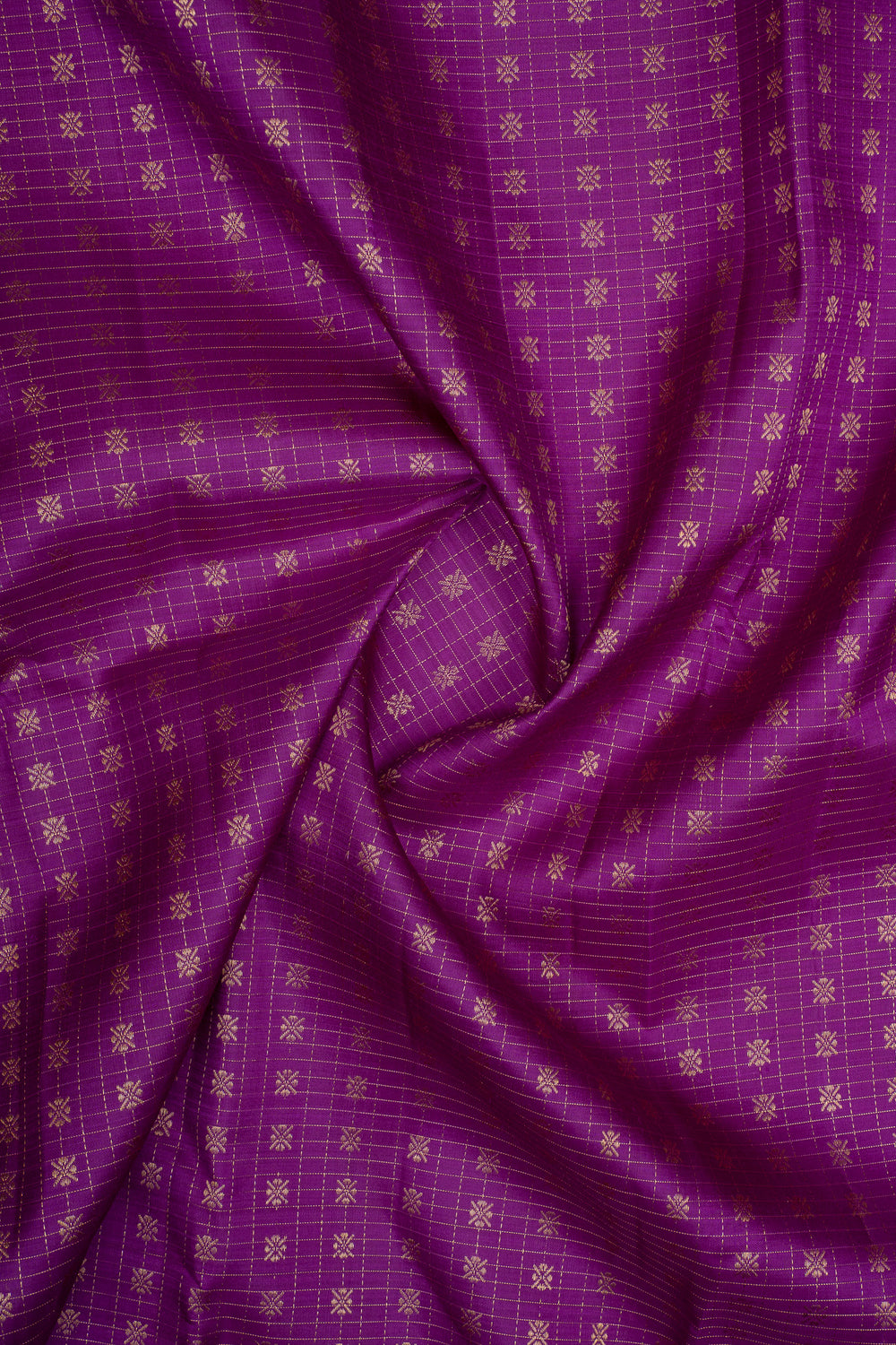 Purple Rettai Pettu Pure Kanchipuram Silk Saree