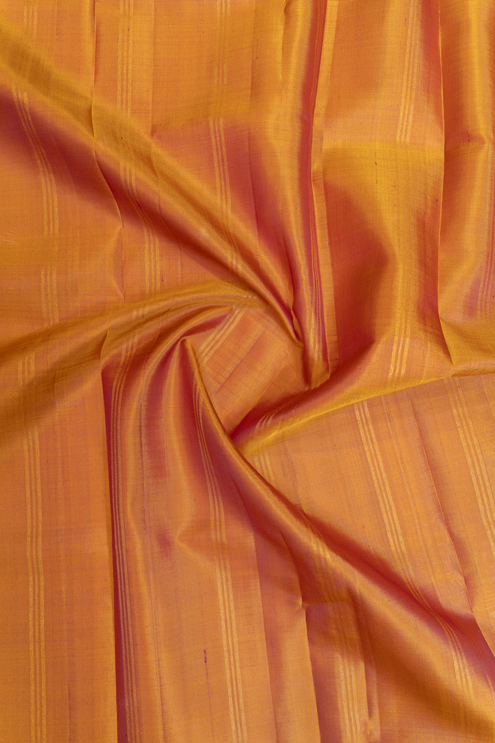 Magenta and mustard checks pure Kanchipuram silk saree