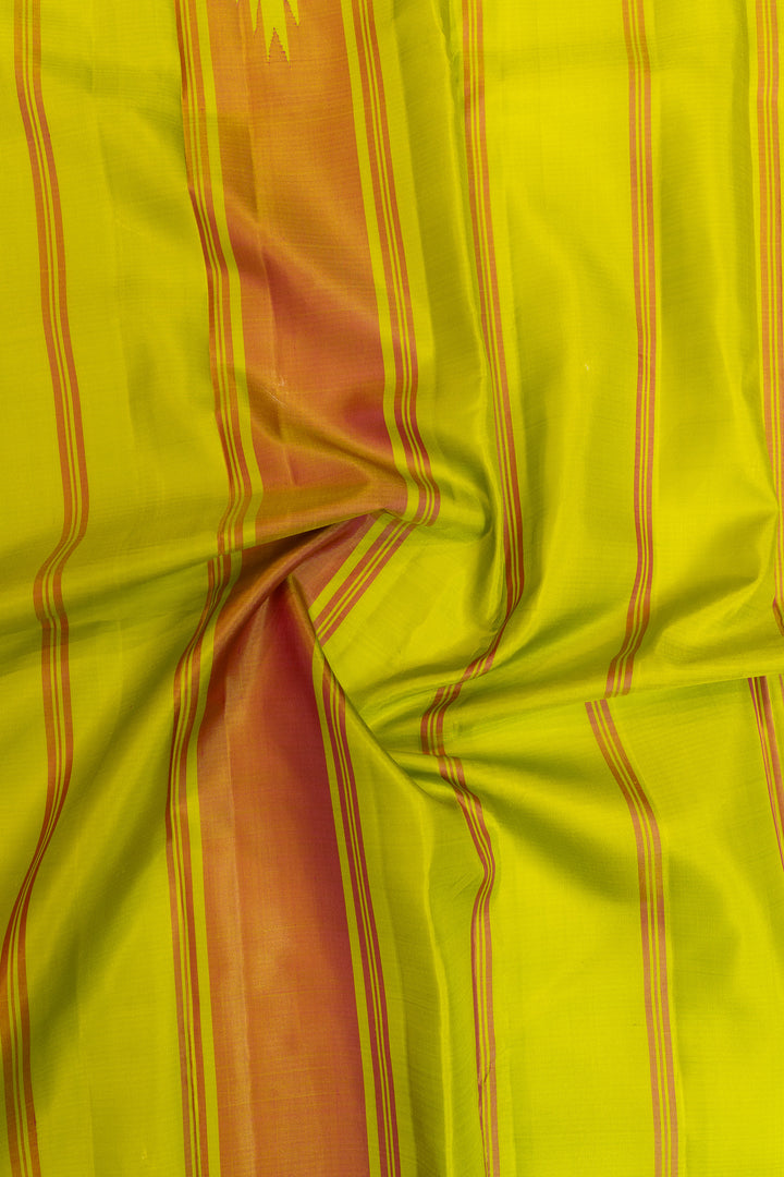 Pink and green podikattam temple border pure Kanchipuram silk saree