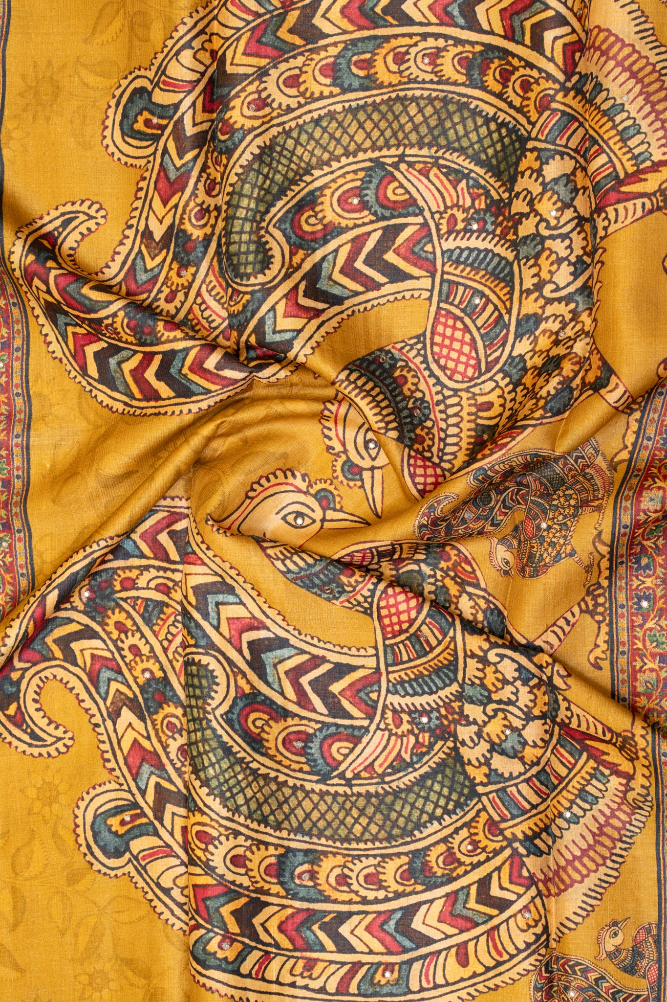 Beige Kantha designer pallu pure Tussar silk saree