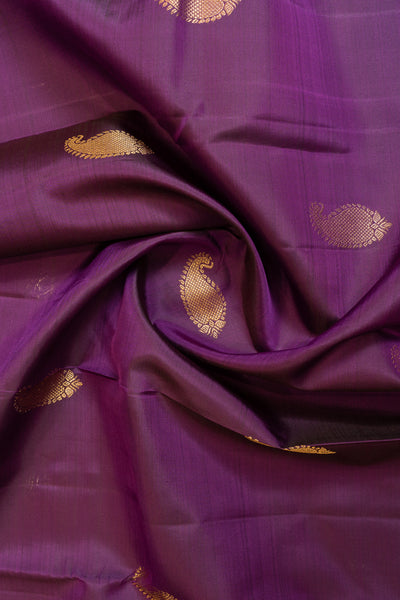 Purple and green traditional pure Kanchipuram silk saree