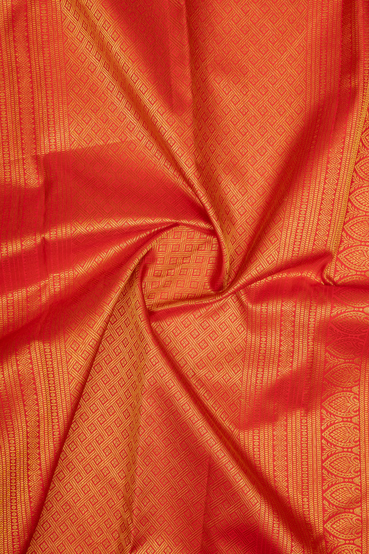 Red Rangkat Brocade Pure Kanchipuram Silk Saree