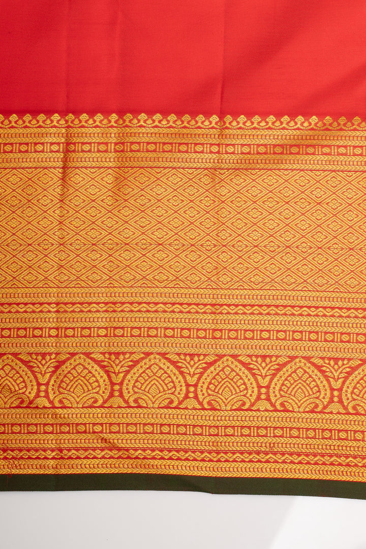 Red Rangkat Brocade Pure Kanchipuram Silk Saree