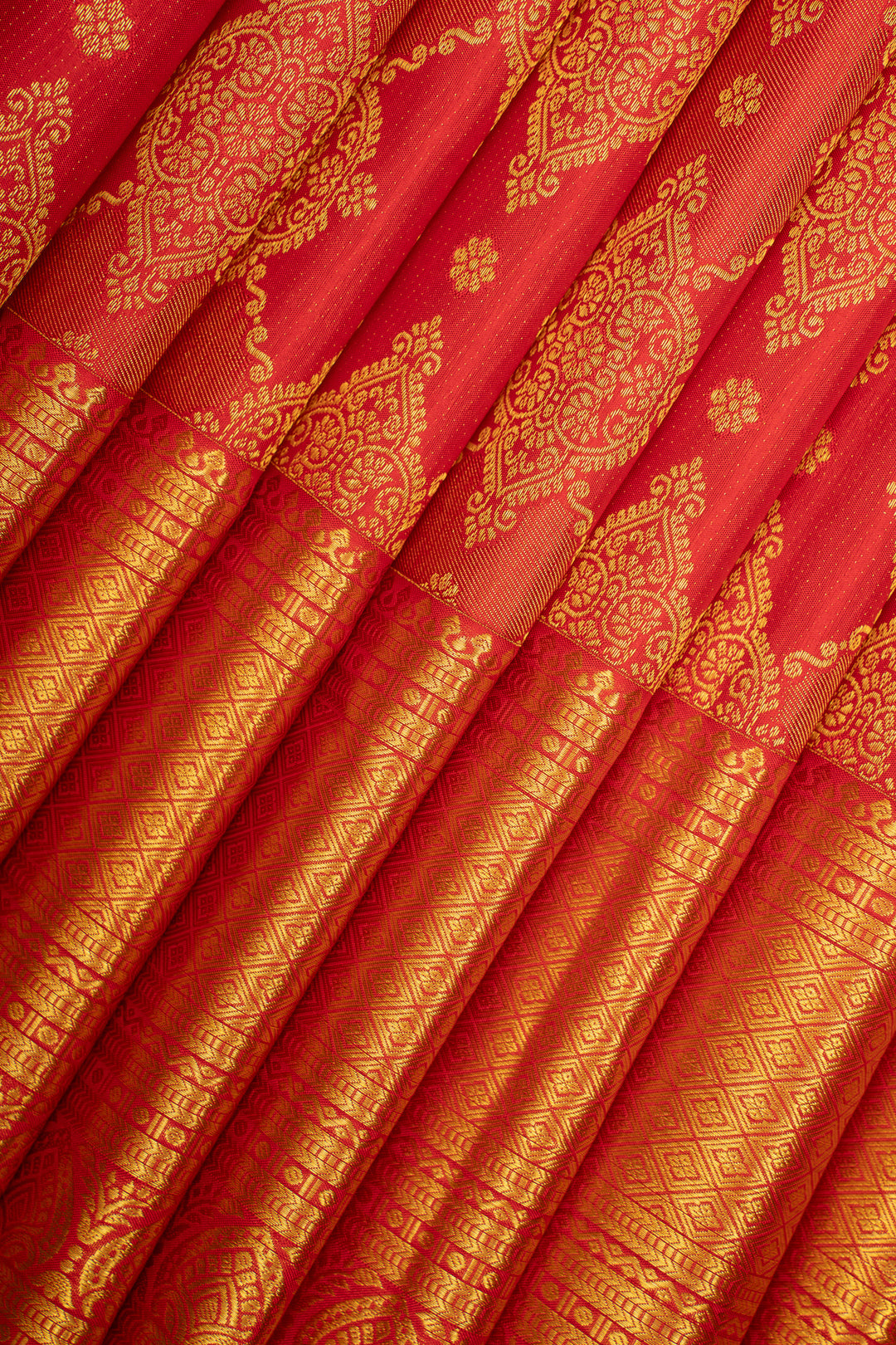 Red Rangkat Brocade Pure Kanchipuram Silk Saree