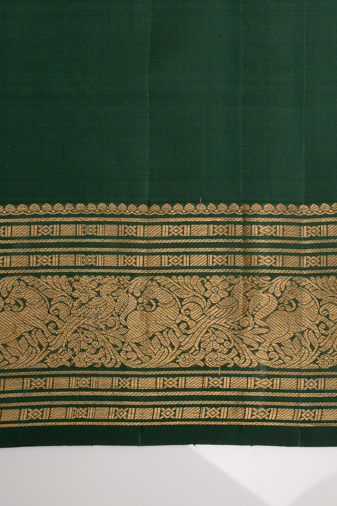Peach Orange Stripes Pure Kanchipuram Silk Saree