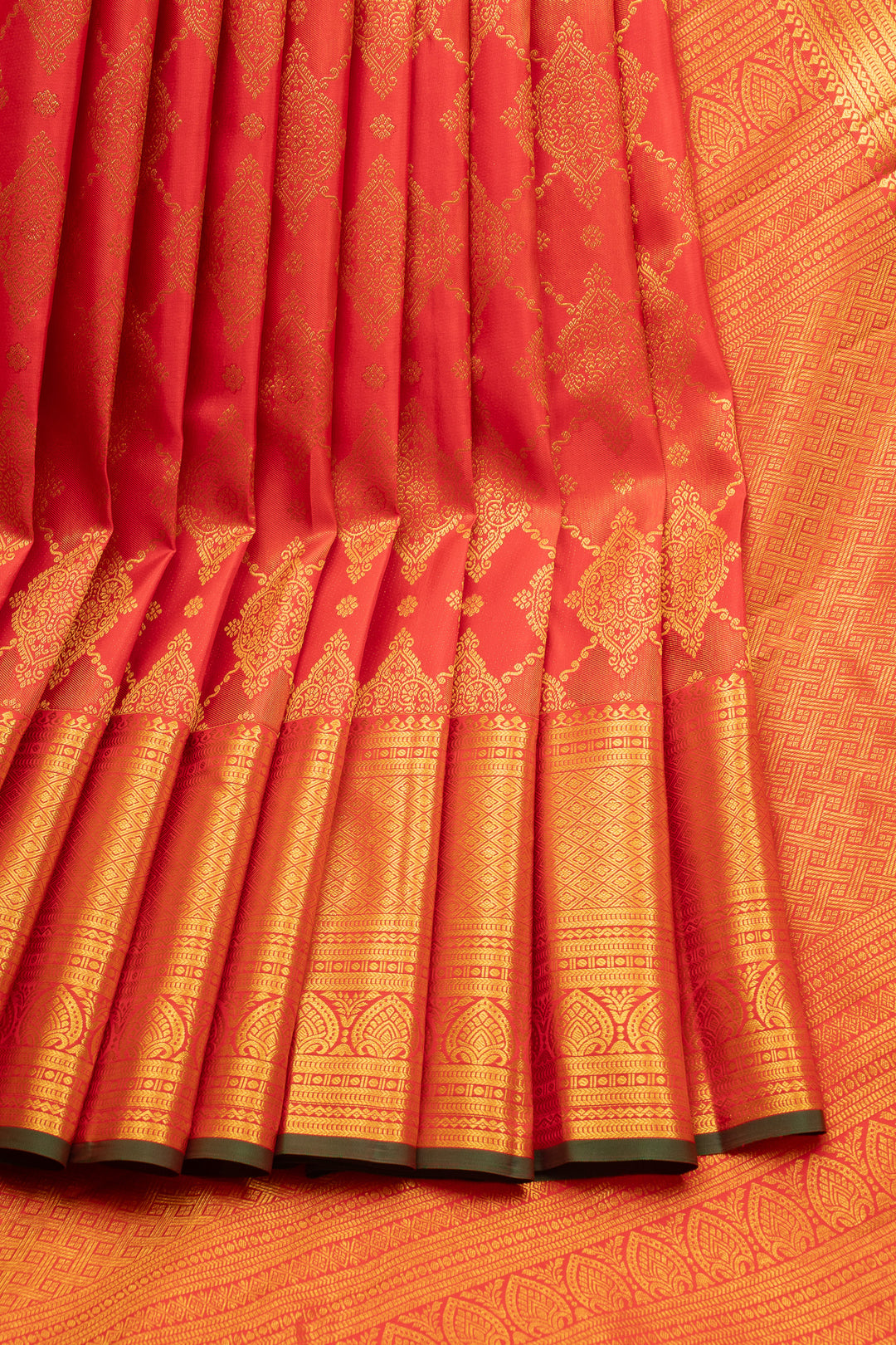 Red Rangkat Brocade Pure Kanchipuram Silk Saree