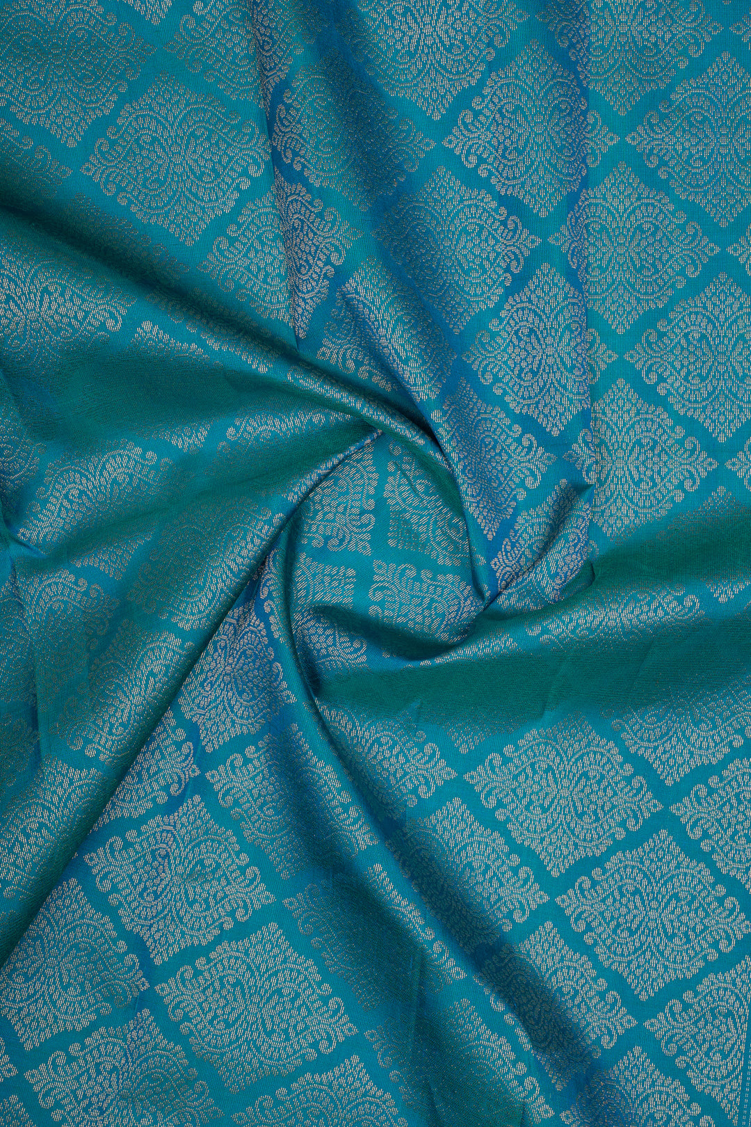Peacock Blue Traditional Pure Soft Silk Saree