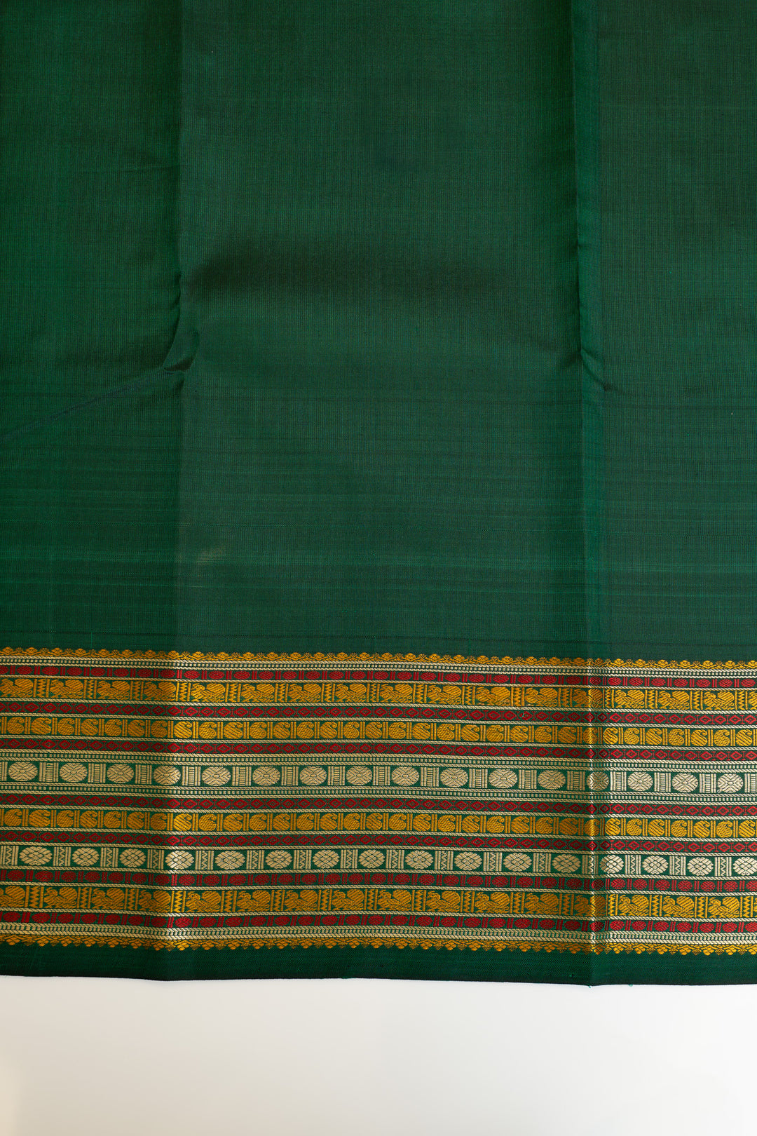 Yellow and green thread Varisaipettu pure Kanchipuram silk saree