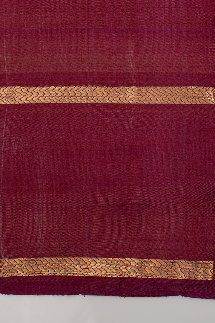 Beige Checks Pure Soft Silk Saree
