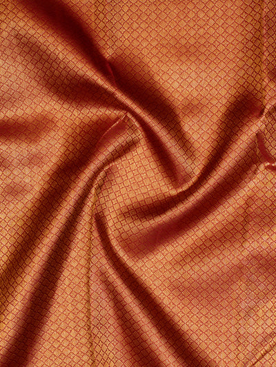 Maroon checks traditional pure Kanchipuram silk saree