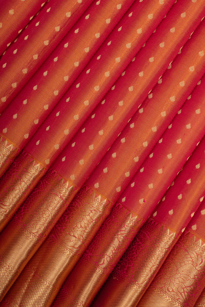 Rust Orange Traditional Pure Kanchipuram Silk Saree
