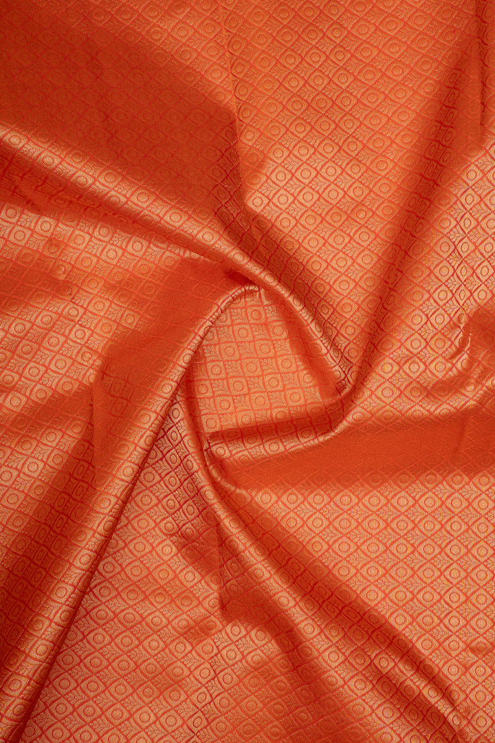 Orange Traditional Pure Kanchipuram Silk Saree