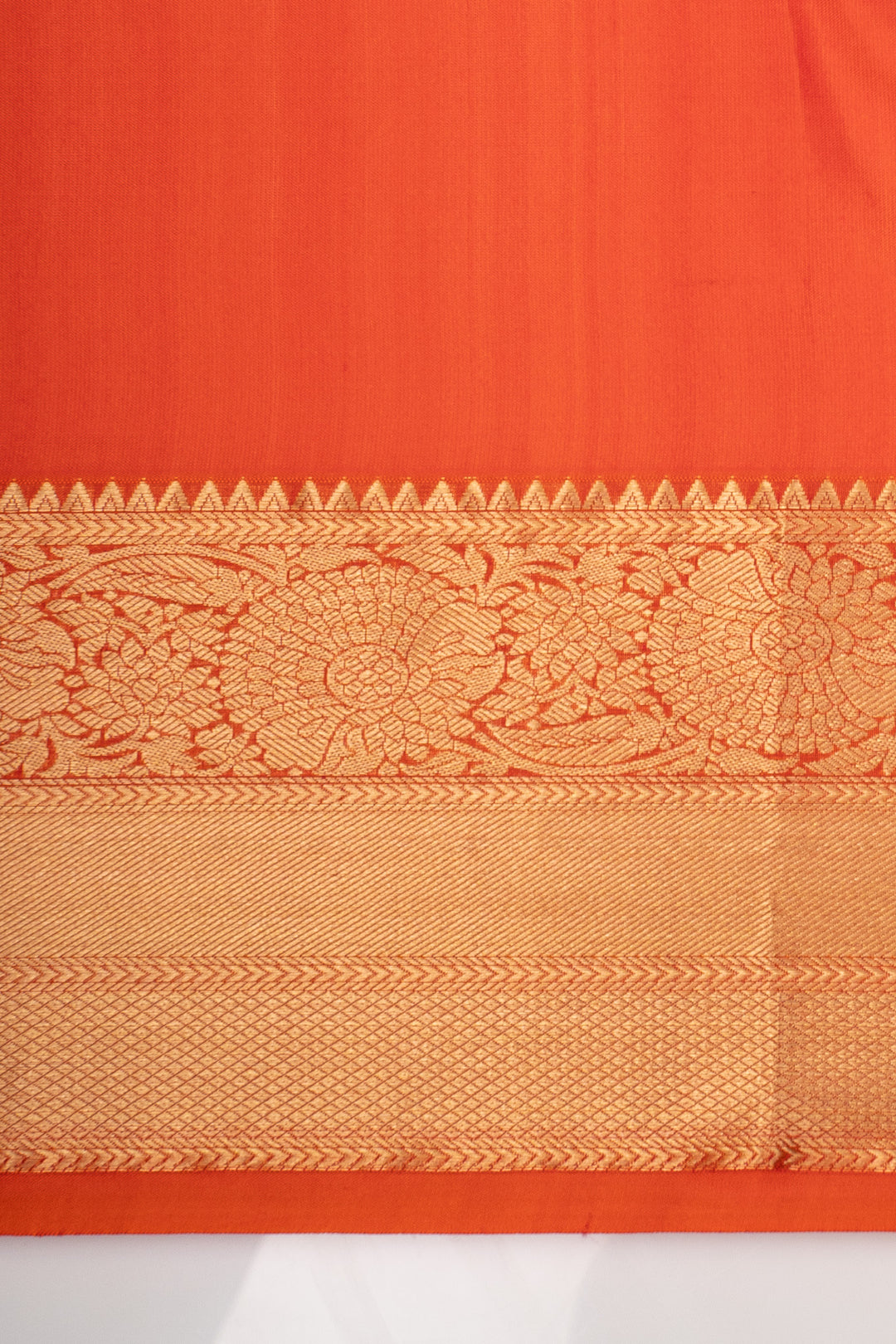 Orange Traditional Pure Kanchipuram Silk Saree
