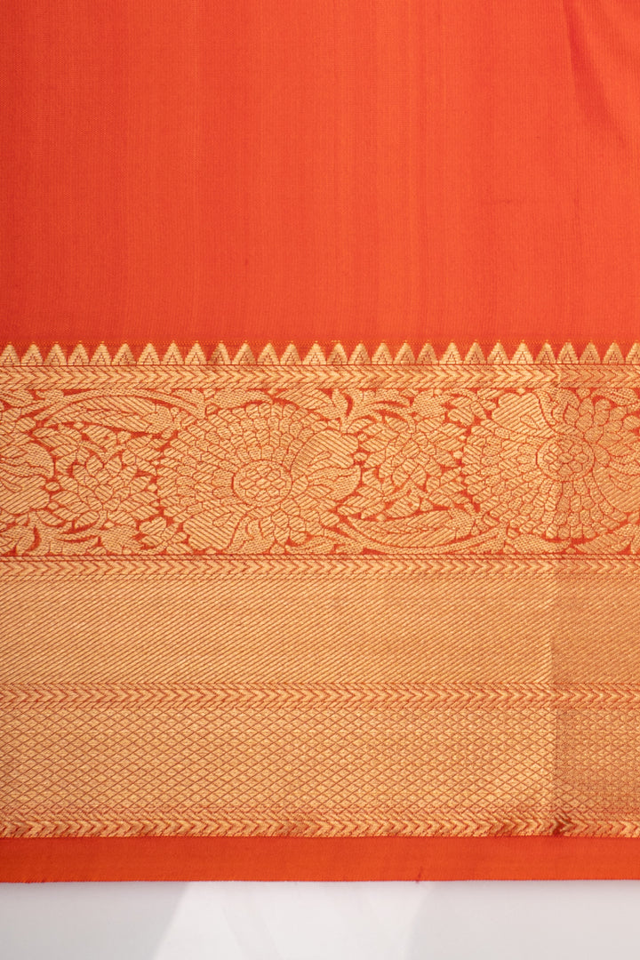 Orange Traditional Pure Kanchipuram Silk Saree