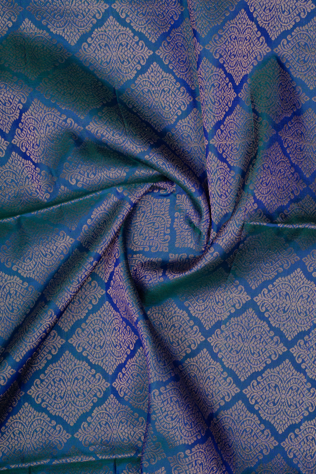 Peacock Blue Traditional Pure Soft Silk Saree