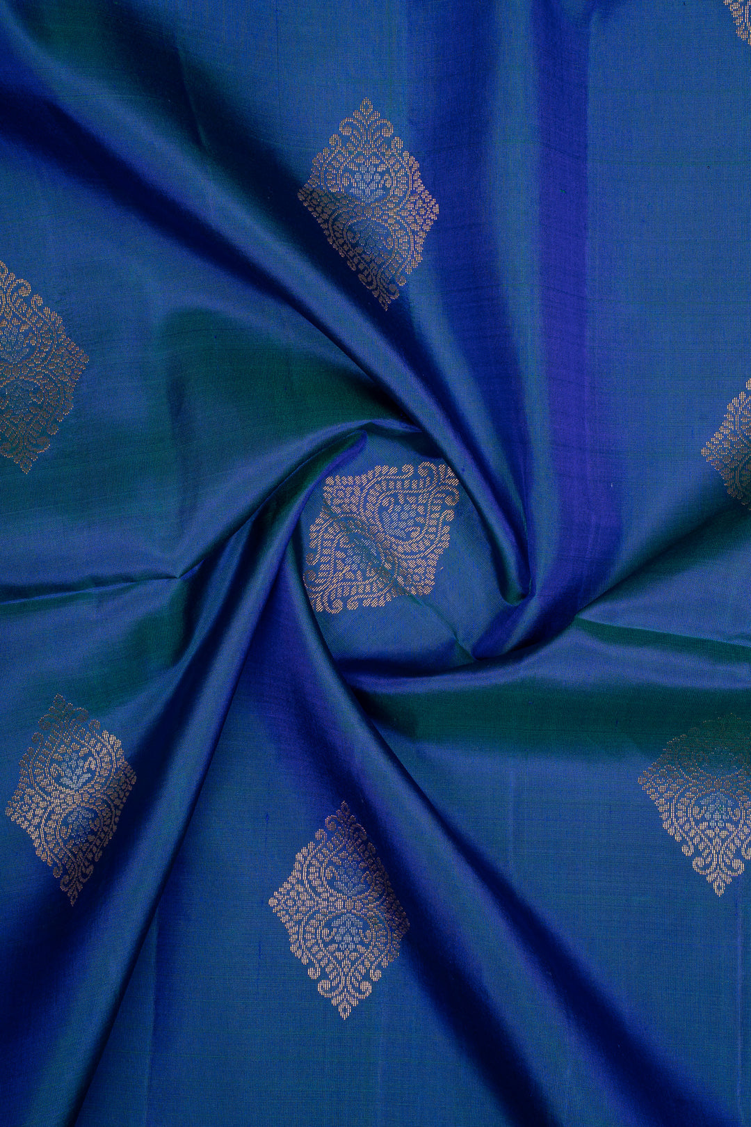 Peacock Blue Traditional Pure Soft Silk Saree
