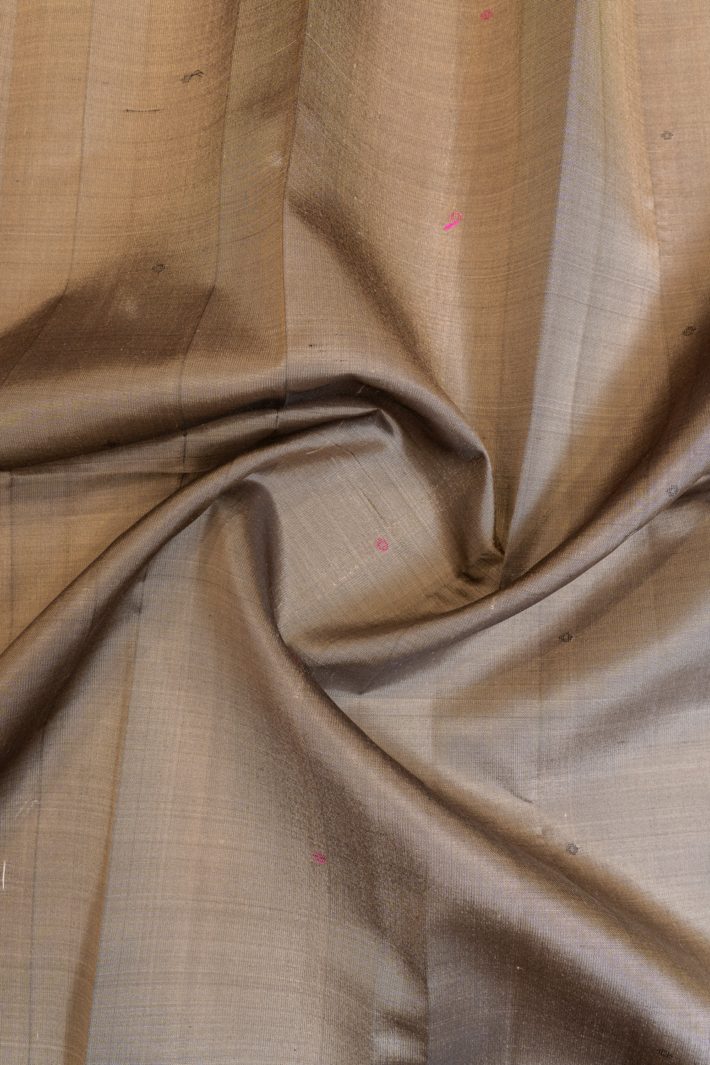Grey Ganga Jamuna without zari pure Kanchipuram silk saree