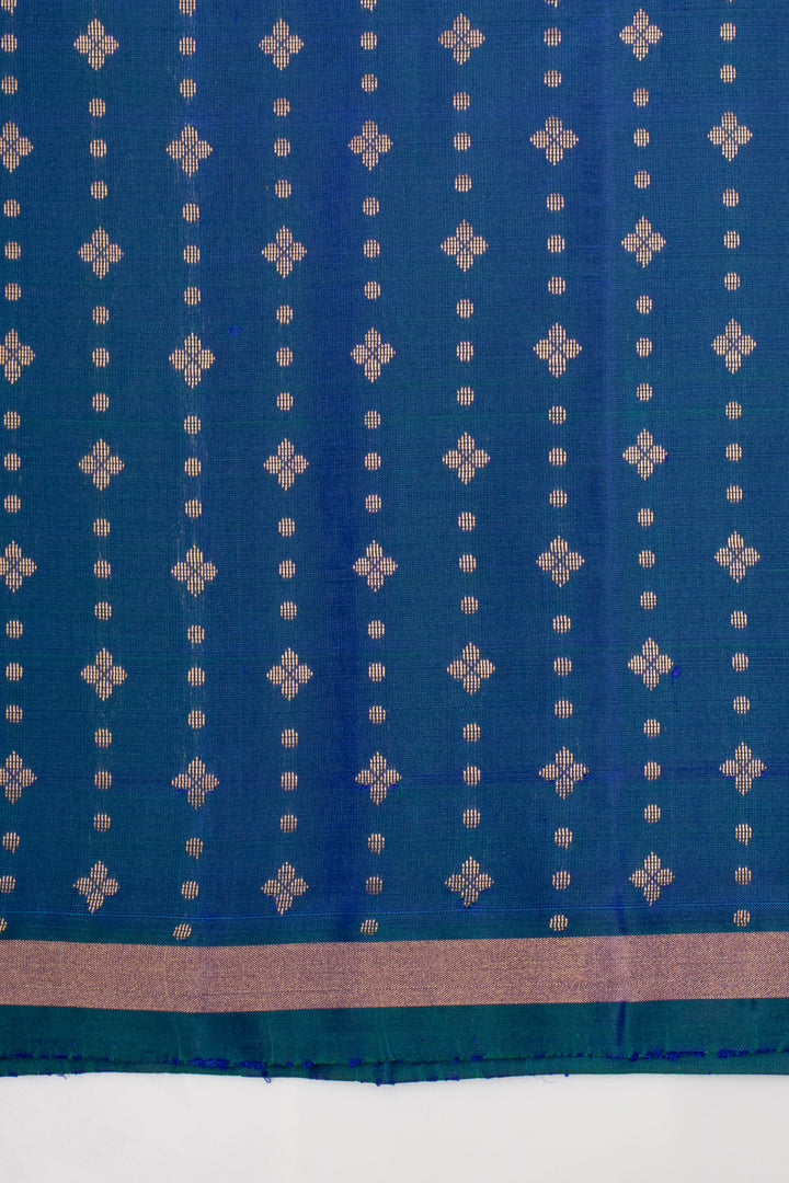 Peacock Blue Traditional Pure Soft Silk Saree