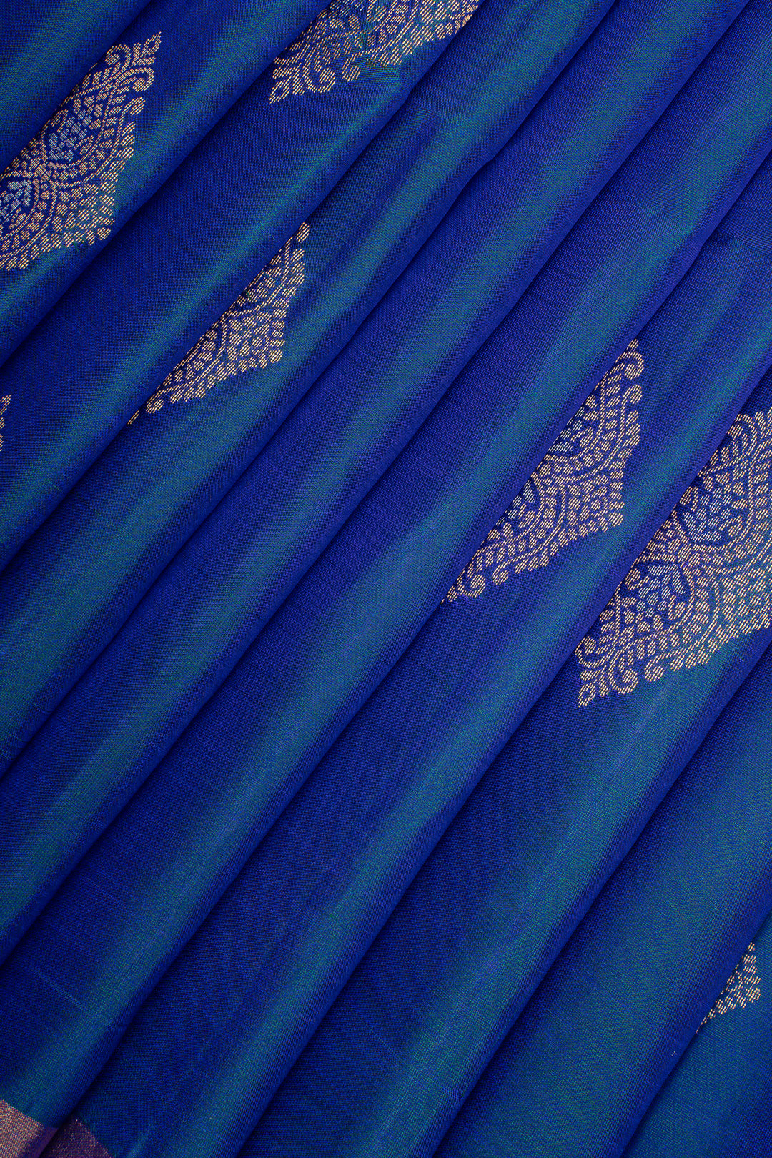 Peacock Blue Traditional Pure Soft Silk Saree