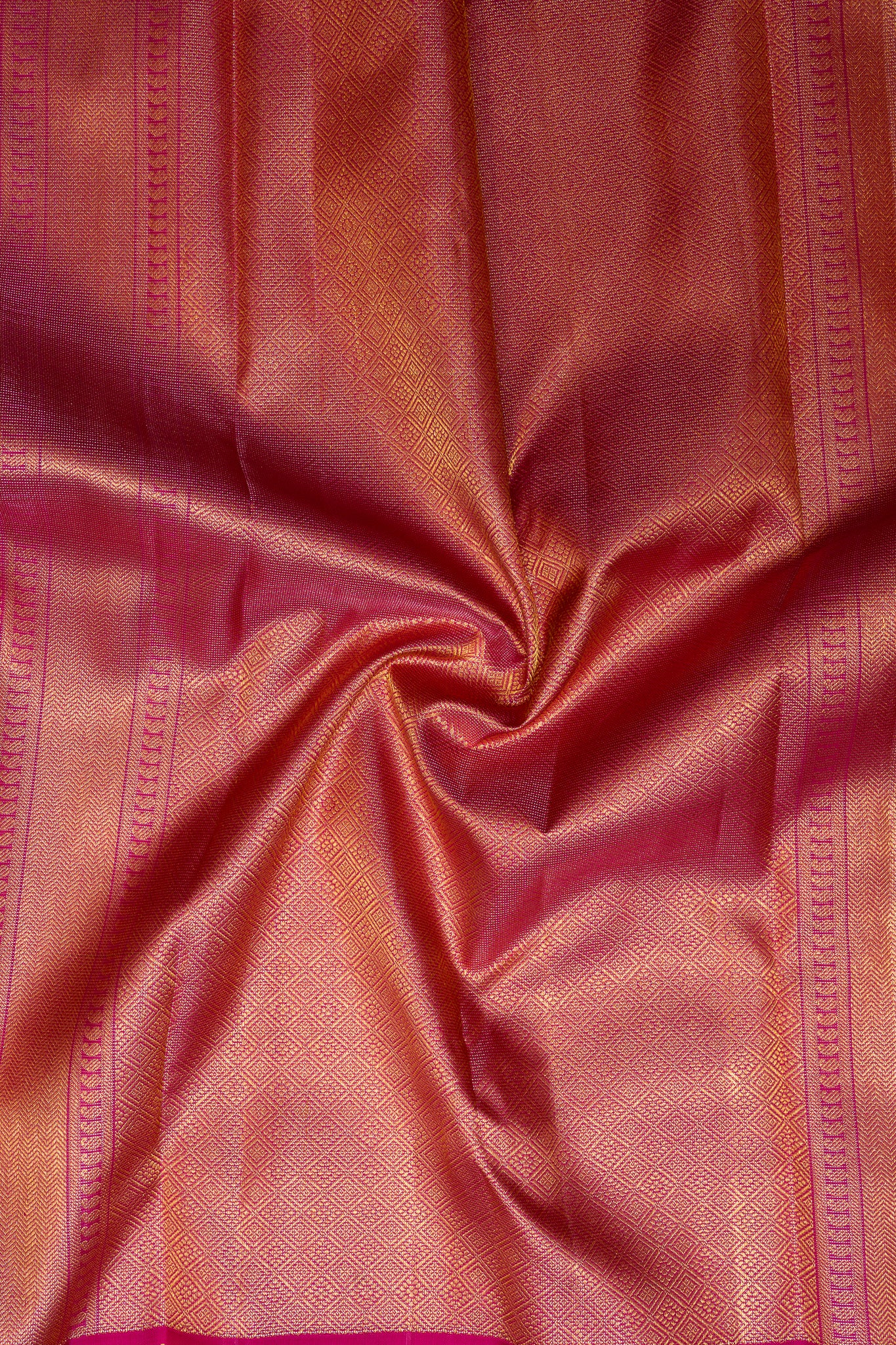 Midnight Blue Zari Stripes Pure Kanchipuram Silk Saree - Clio Silks