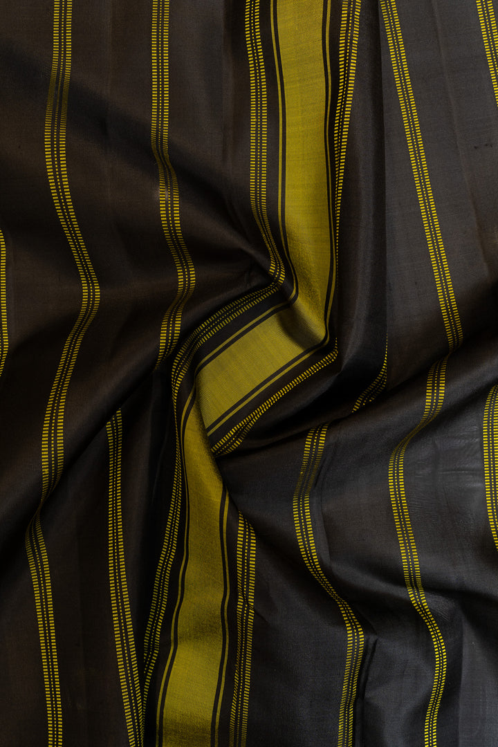 Black fabric with yellow stripes