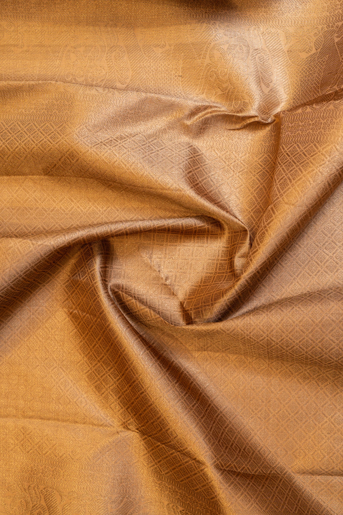 Golden beige pastel Kanchipuram silk saree