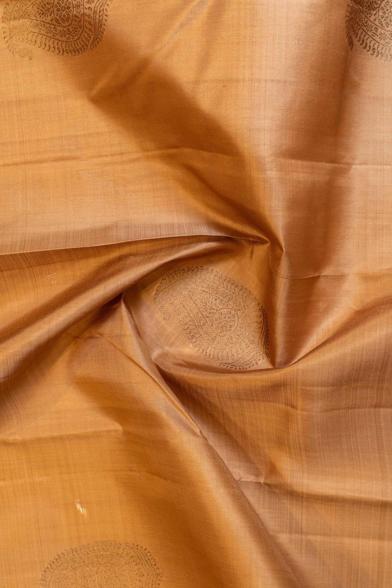 Golden beige pastel Kanchipuram silk saree