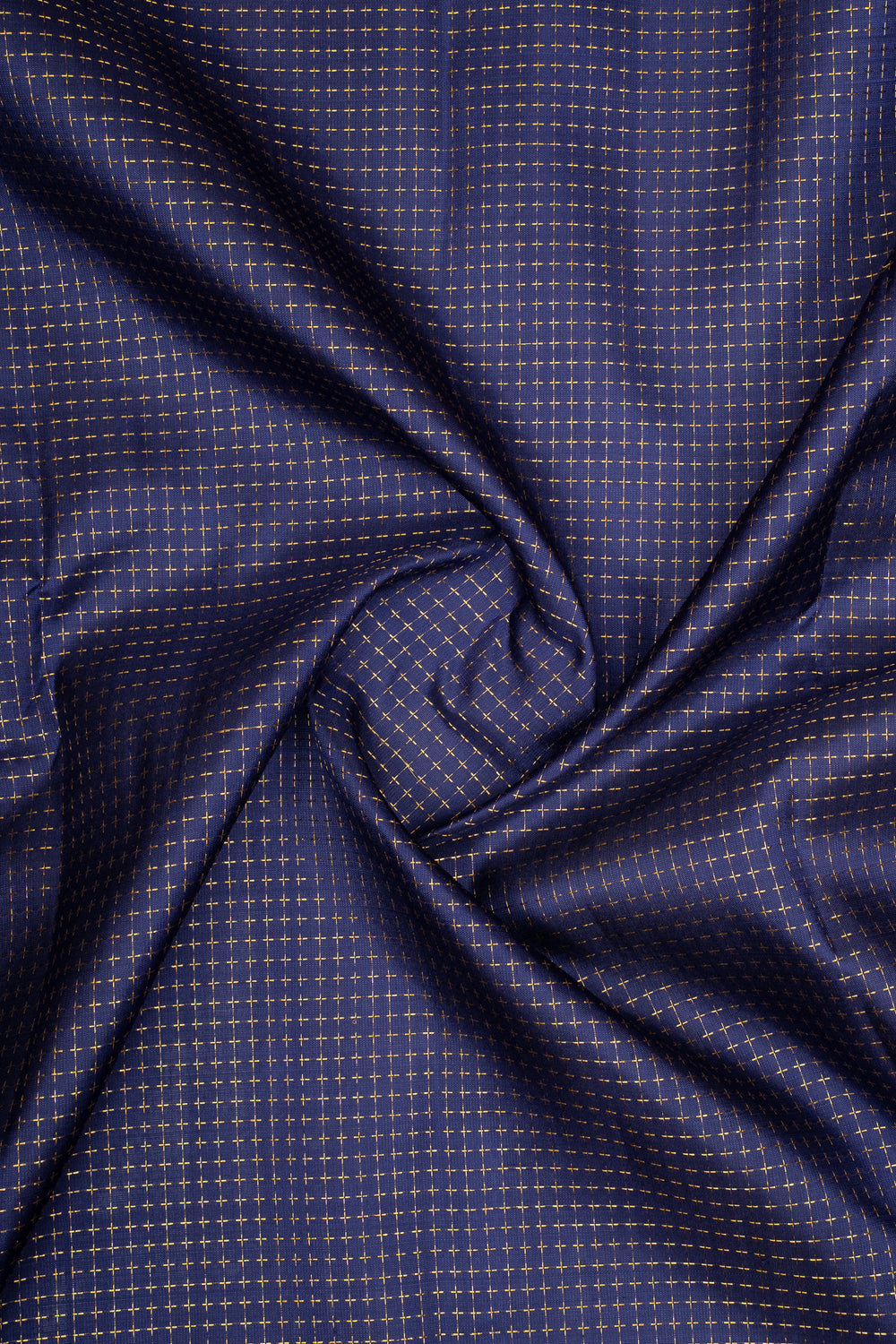 Prussian Blue and Red Plus Butta Pure Kanchipuram Silk Saree