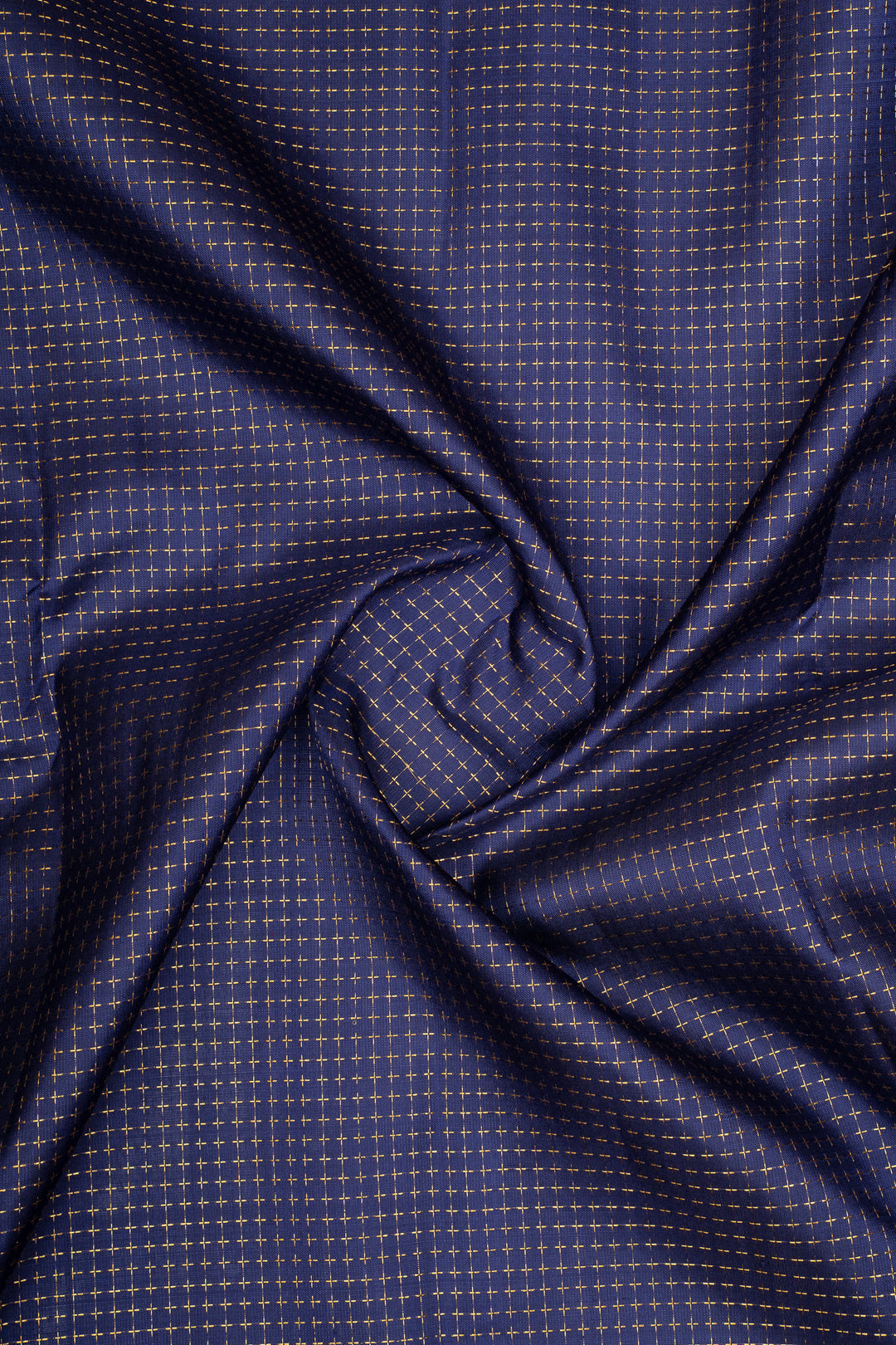 Prussian Blue and Red Plus Butta Pure Kanchipuram Silk Saree