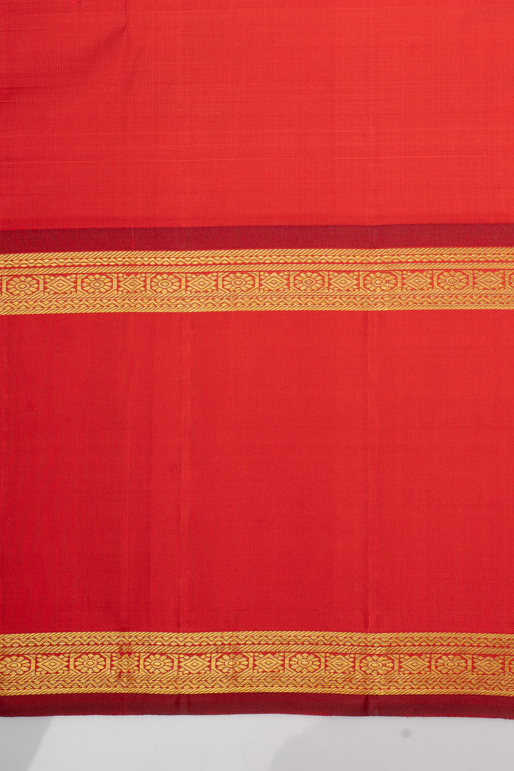 Prussian Blue and Red Plus Butta Pure Kanchipuram Silk Saree
