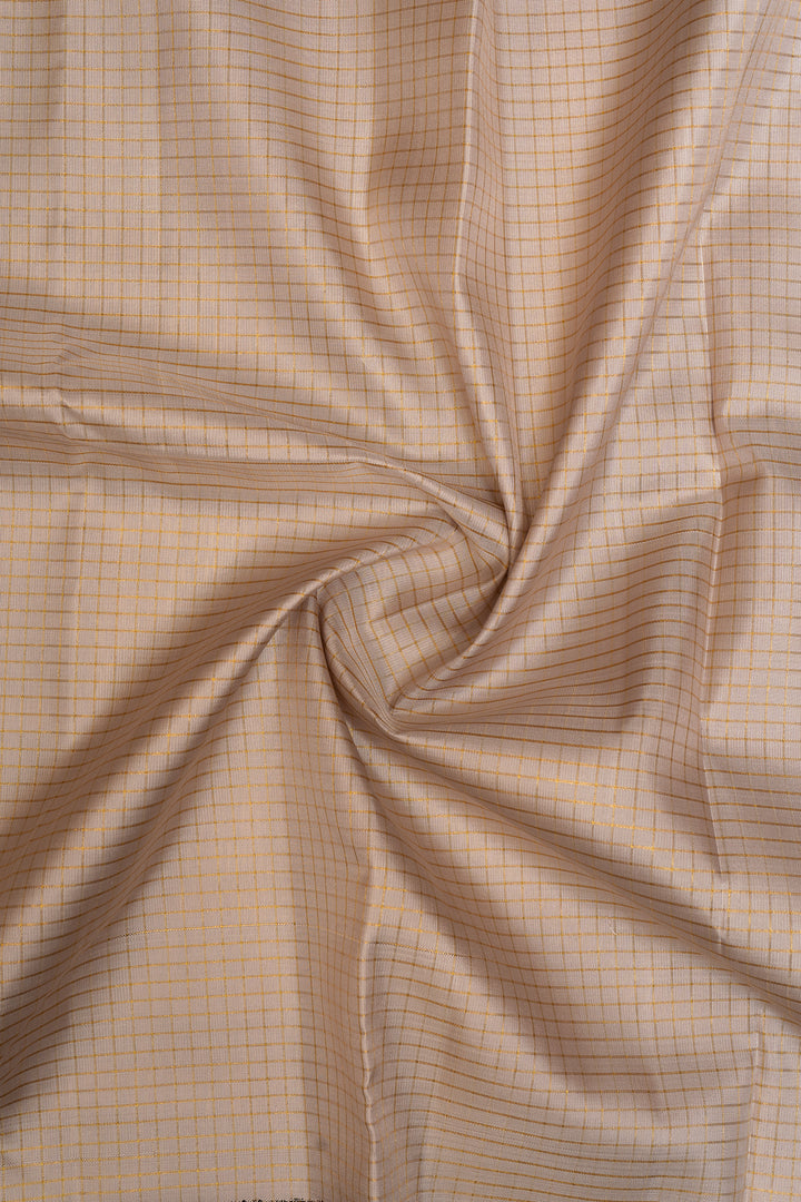 Pearl River Grey  Pure Zari Checks Kanchipuram Silk Saree - Clio Silks