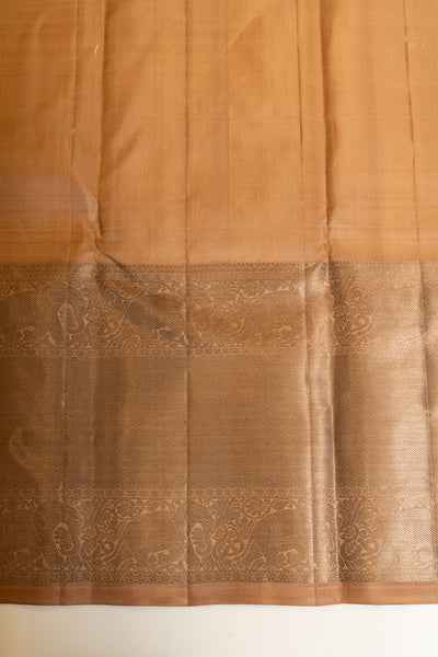 Golden beige pastel Kanchipuram silk saree