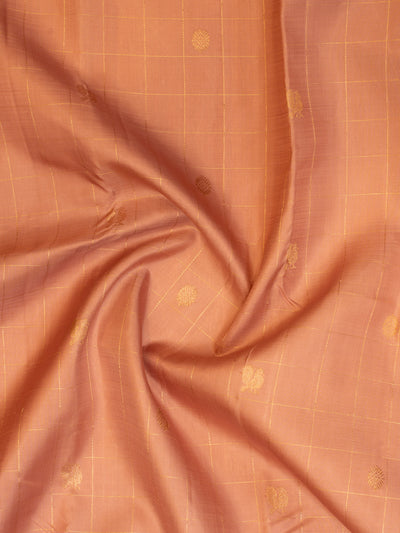 Salmon pink traditional pure Kanchipuram silk saree